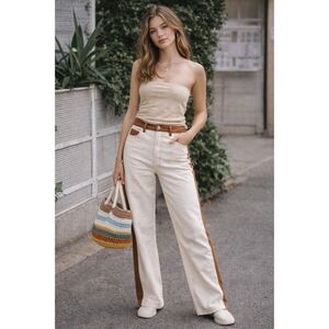 Paloma Wool Cream Brown Jeans Pants Trousers   Women's Size EU 38 US 26